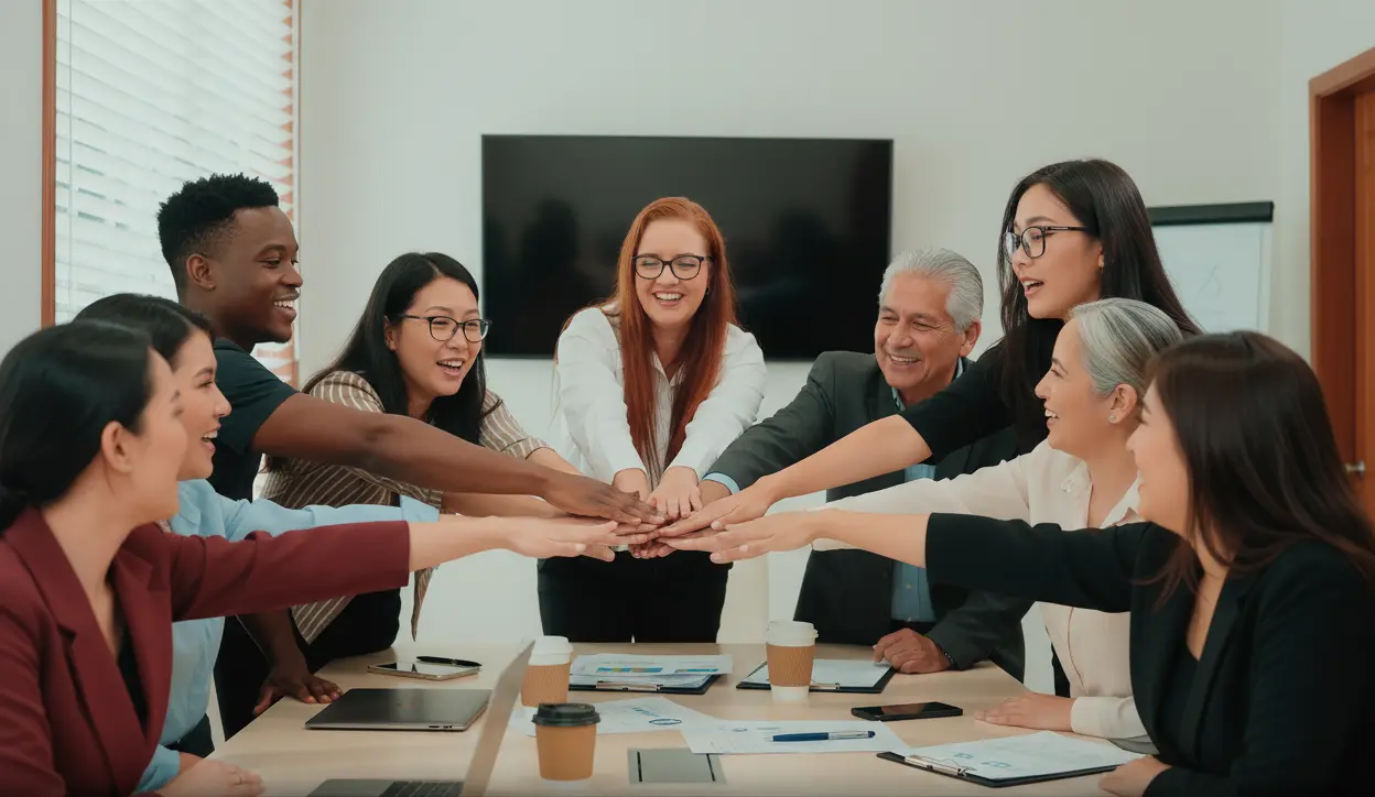 Team collaboration - hands together